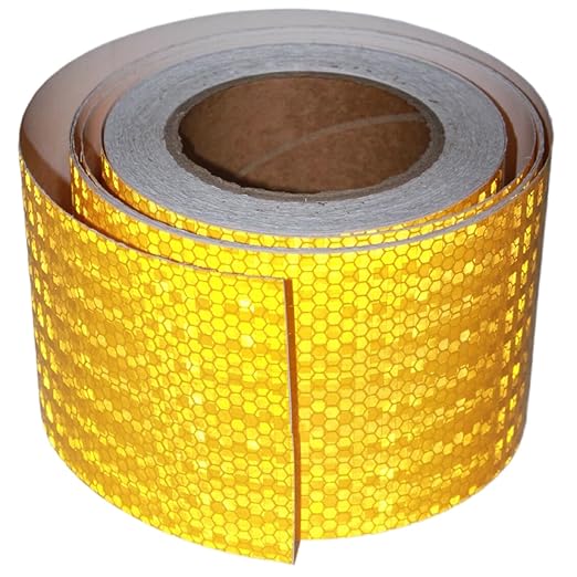 Yellow Reflective Tape 4 inch Wide, Outdoor Waterproof High Visibility Strong Safety Adhesive Reflector Tape (66 feet)