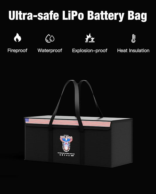 12V 200Ah LiFePO4 Lithium Battery Fireproof Safe Bag Large Capacity Explosion-Proof Container LiPO Guard Protective Case Waterproof Storage Box(22 * 9 * 9.4 inch)