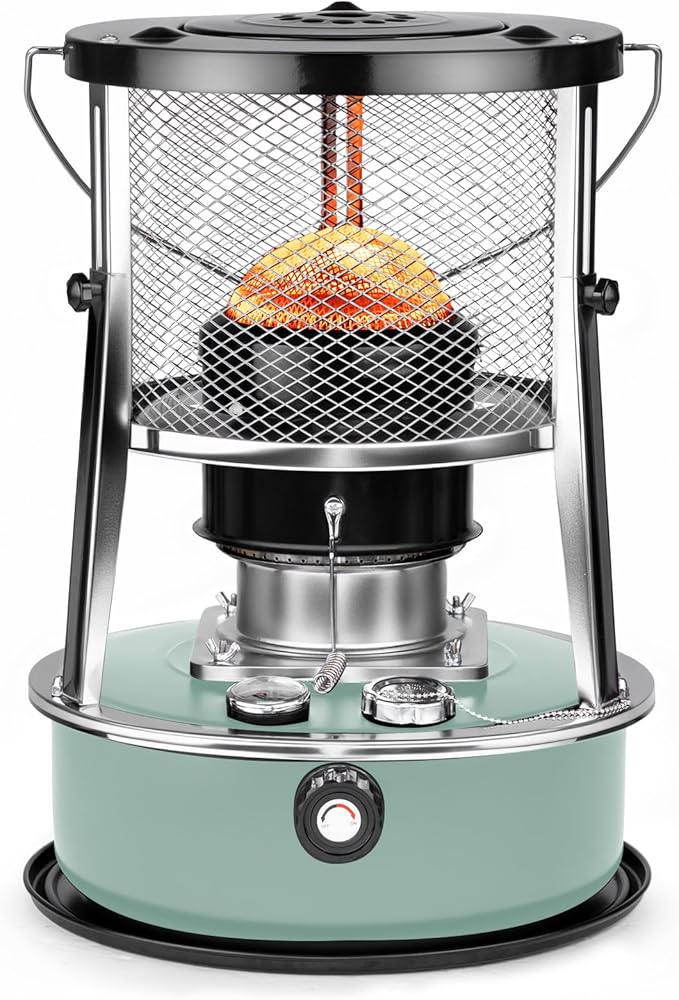 10,000 BTU Kerosene Heater, Kerosene Heaters for Indoor Use, Non Electric Portable 2 in 1 Stove & Heater for Camping, Garage, Home, and Emergency Use