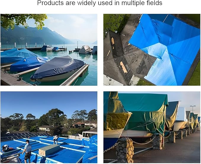 Heavy Duty Waterproof Tarp, Blue, 40x60 Feet, Multipurpose Cover with Eyelets, 5-7 Mil Thickness