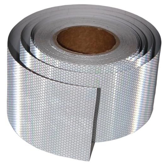 Silverer Reflective Tape 4 inch Wide, Outdoor Waterproof Hazard Conspicuity Warning Industrial Marking Tape (66 feet)