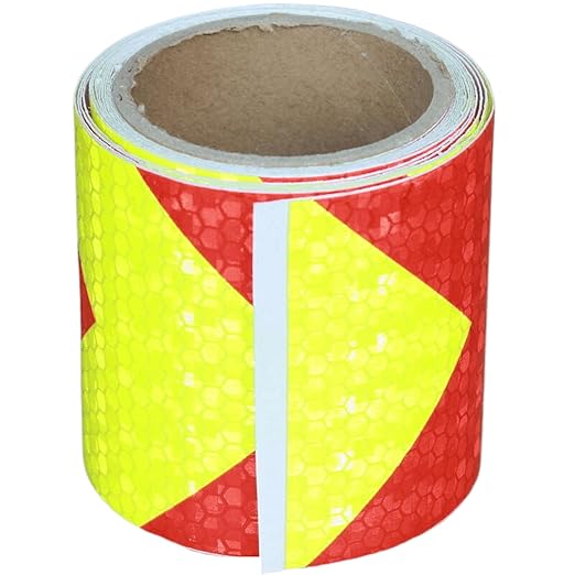 Reflective Tape Outdoor Waterproof 3 inch, High Visibility Hazard Conspicuity Warning Industrial Marking Tape (11 feet)