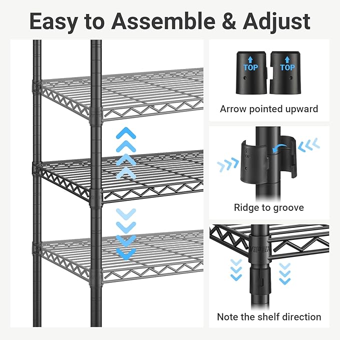 VIPEK R2 Medium Heavy Duty Clothes Rack Rolling Clothing Rack Adjustable Metal Wire Shelving Portable Closets with Double Hanging Rods, Side Hooks, Freestanding Closet Racks Wardrobe, White