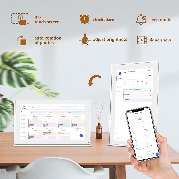 Calendar 10.1 Inch Digital Calendar & Chore Chart, Smart Touchscreen Interactive Display for Family Schedules Gift for Mother Mom Women Grandpa