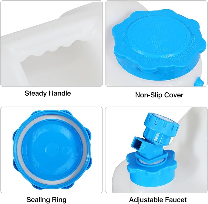 REDCAMP 5 Gallon/18.5L Portable Water Container with Spigot, Camping Water Jug, Water Container,Large Water Tank,Portable Emergency Water Storage for Camping,Car,Hiking,Hurricane Supplies