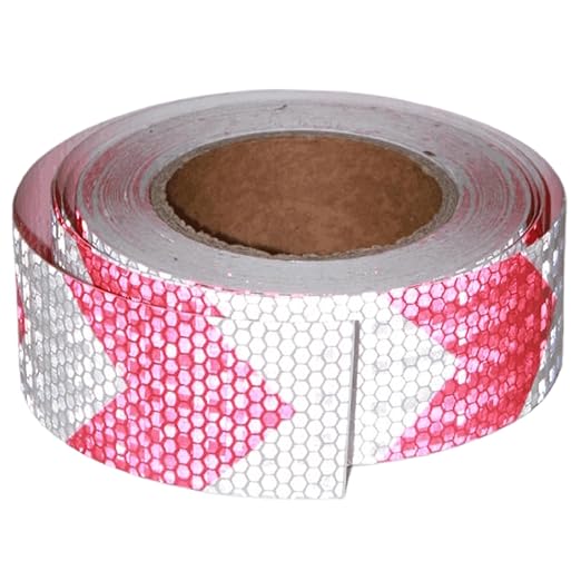 Reflective Tape Red White 2 Inch x 68 Feet, Outdoor Waterproof Warning Reflector, Night Safety Stickers for Car