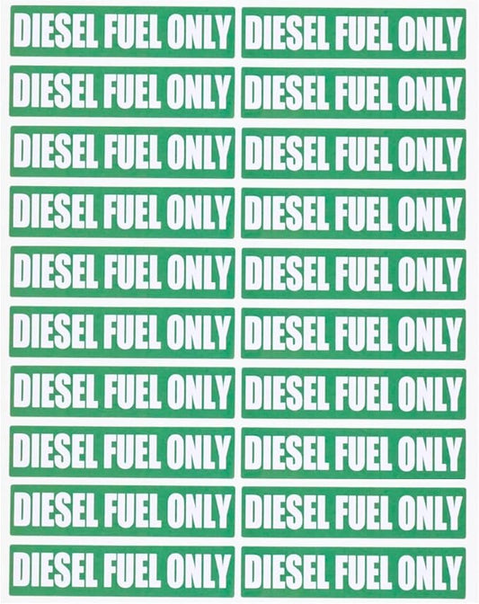 20PCS Diesel Fuel Only Decal Sticker Vinyl Labels for Fuel Caps Trucks Equipment Small Size Durable Weather Resistant 0.75 Inch x 3.25 Inch