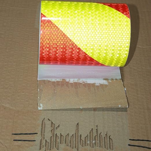 Industrial Reflective Tape 8 inch Wide, Outdoor Waterproof High Visibility Safety Warning Adhesive Strips (66 feet)
