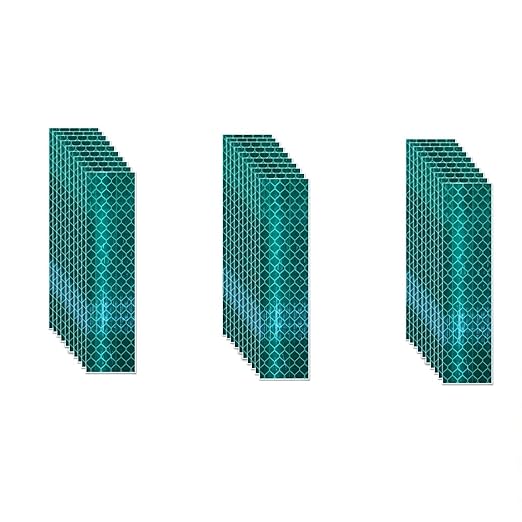 Green Reflective Stickers 1 inch X 4 inch, Outdoor Waterproof High Visibility Warning Safety Adhesive Reflector Tape (30 Pcs)