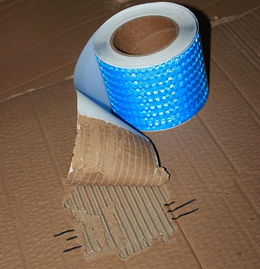 Blue Reflective Tape Outdoor Waterproof 4 inch Wide, High Visibility Warning Safety Industrial Marking Tape (68 feet)