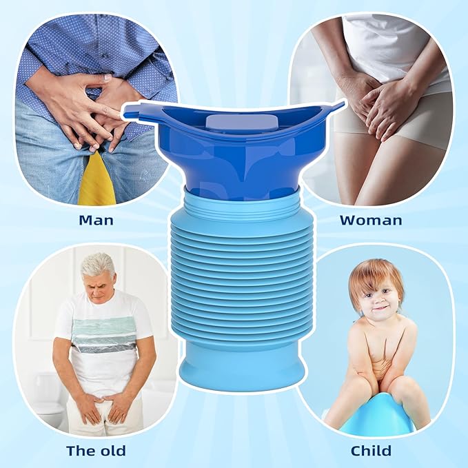 Pee Bottles for Men, Adjustable Emergency Urinal 750ml, Car Pee Bottle for Men and Women, Portable Toilet for Car, Shrinkable Personal Mobile Toilet,Urine Bottle, Travelling, Traffic Jams & Hiking