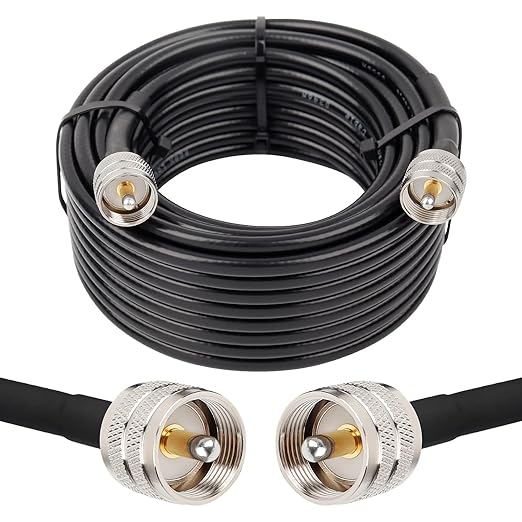 RG8x Coaxial Cable 35ft,CB Coax Cable 50 Ohm,UHF PL259 Male to Male Low Loss CB Antenna Extension for HAM Radio,VHF Radio,SWR Meter,Dummy Load,Antenna Analyzer