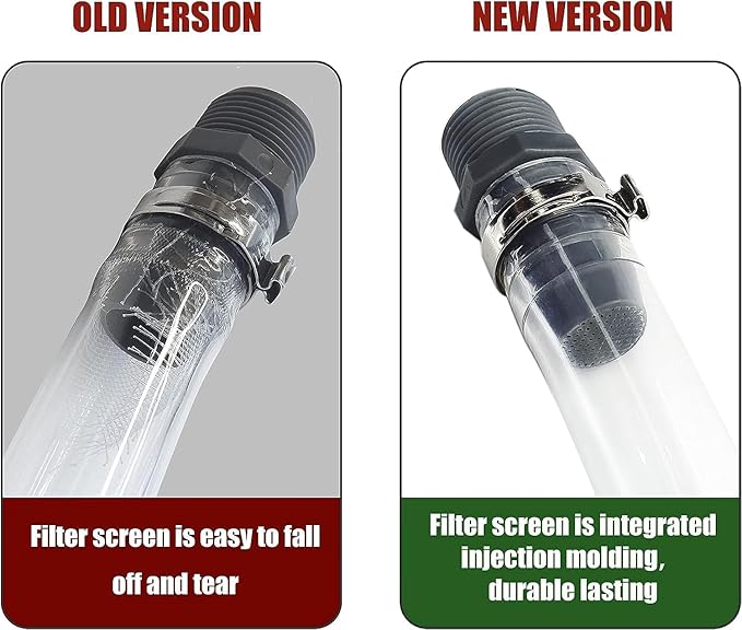 2-Pack Fuel Jug Hose - 5 Gallon Gas Can Hose Replacement with Upgraded Filter Design - Compatible with 5.5 & 3 Gallon Jugs - Easy Pour, No Spills