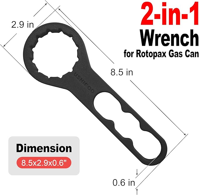 2-in-1 Combination Wrench For Rotopax Cap Wrench Fuel Can and Fuel/Water Pack Container Mounts T-Handle Tool, RX-LOX-PM LOX-PM RX-DLX-PM Portable Lock-Black