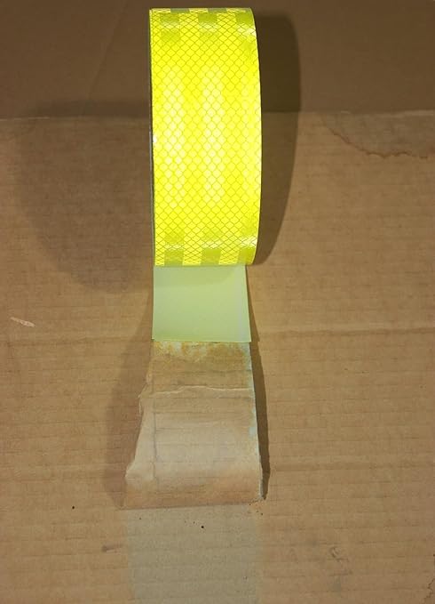 Non Fading Fluorescent Yellow Reflective Tape Outdoor Waterproof 2 inch Wide, High Visibility Warning Safety Industrial Marking Tape (168 feet)