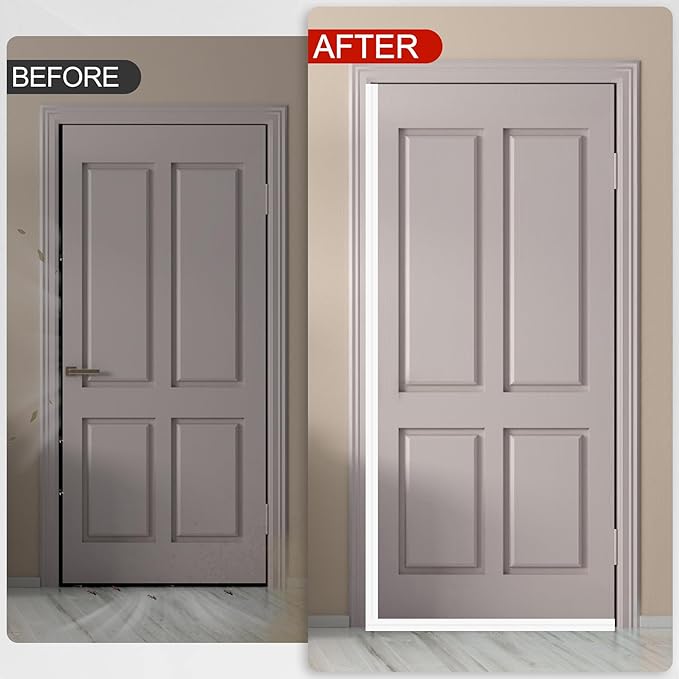 MYFAMIREA Door Weather Stripping 1IN (W) x 20FT (L) Door Draft Stopper Seal Tape Silicone Seal Strip Self Adhesive Shower Sweep Insulation Tape Side Bottom Strip for Sliding Glass Window Gap, White