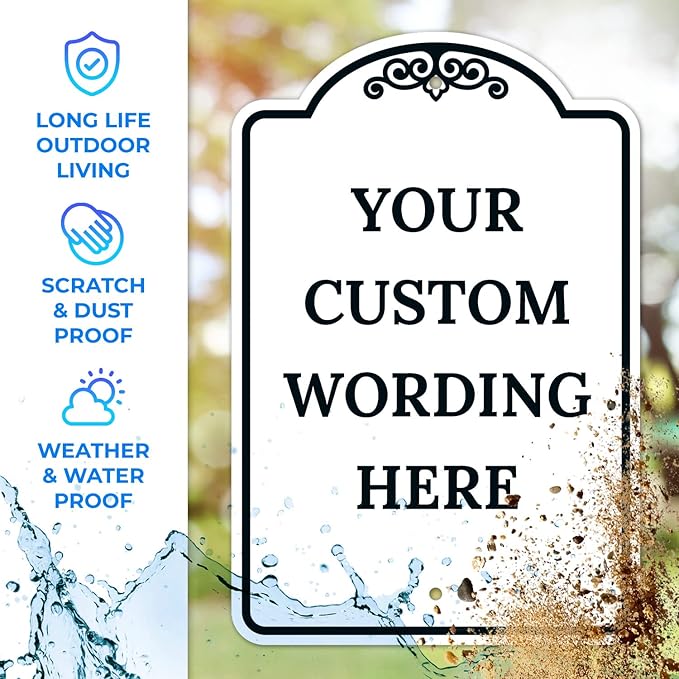 Custom Indoor/Outdoor Decorative Sign,Custom Personalized White Sign, 12x18 Inches, ACM, Fade Resistant, Made in USA