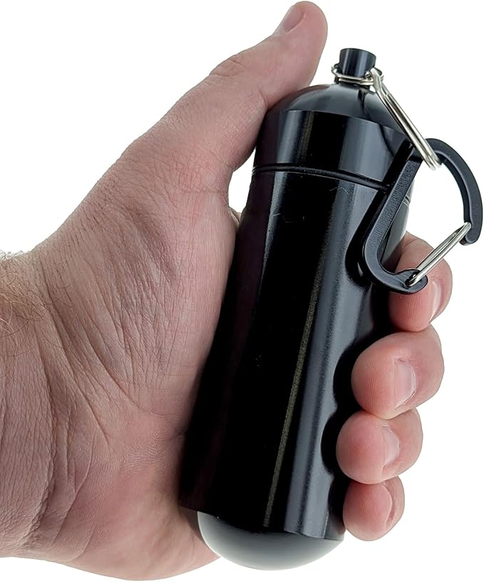SE 5-Inch Large Waterproof Aluminum Storage Container + Carabiner - Outdoor Survival Gear -PH512