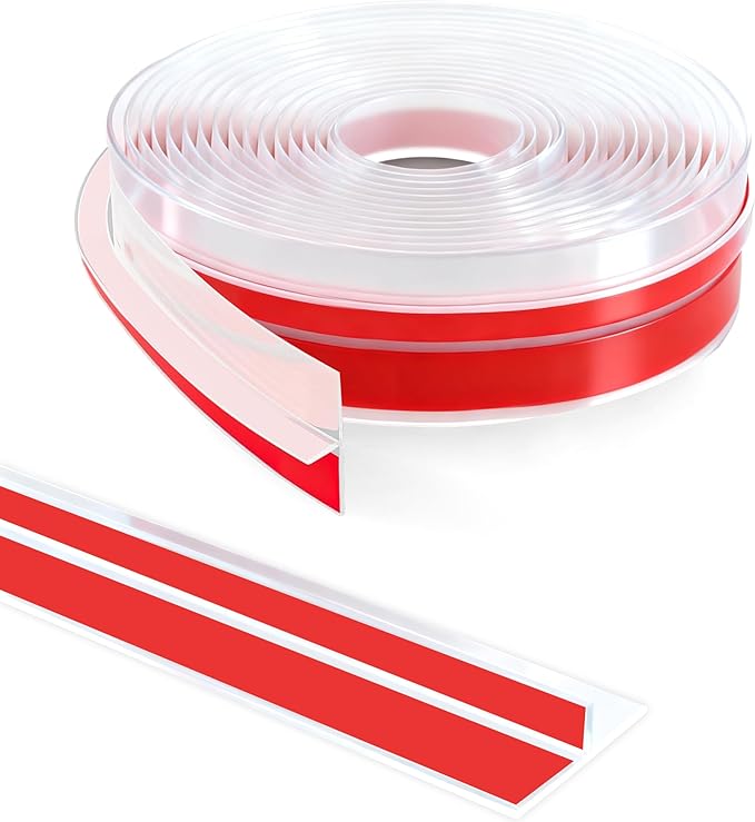 20Ft T-Shaped Door Draft Stopper, Silicone Weather Stripping Seal Tape for Doors and Windows - Clear, 2" Wide (50mm)