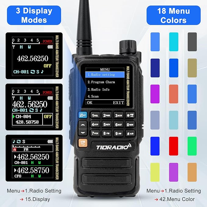 TIDRADIO TD-H3 Plus GMRS Radio Multi-Band Receiving Long Range Walkie Talkies,USB-C Programming & Charging,2500mAh Battery,NOAA Weather Radio,AM/FM Reception,DTMF VOX SCAN
