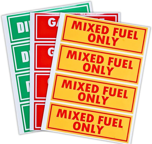 12PCS Diesel Only Gasoline Only and Mixed Fuel Only Sticker Combo Vinyl Labels for Trucks Cars Outdoor Equipment Durable Weather Resistant 2 Inch x 6 Inch