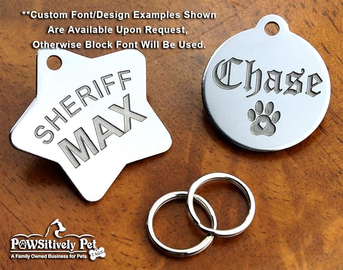 Stainless Steel Custom DEEP Engraved Pet ID Tags Personalized Front/Back Dog Tags for Dogs and Cats - XS Bone 3/4" x1-1/4 (1-Side Engraving)