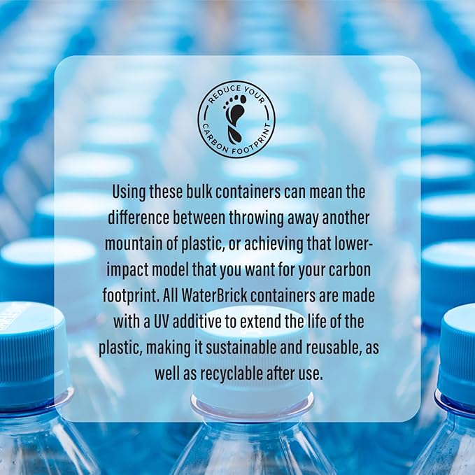 WaterBrick International WaterBrick Water Storage Containers for Emergency Water Storage | 6-Pack of Stackable 3.5 Gallon Water Container Bricks | Food-Grade HDPE Plastic | BPA-Free | STD Blue
