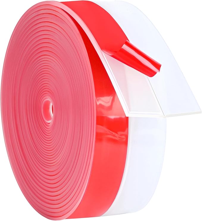 ToLanbbt Weather Stripping Silicone Door Seal Strip 2 in x 40 ft Door Draft Stopper Self Adhesive Door Draft Tape, Side & Bottom Gaps Insulation Strip for Glass Shower Door Sliding Door Window, Clear