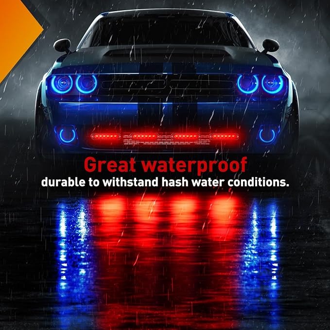 Nilight 6LED Emergency Strobe Lights 4PCS Ultra slim Surface Mount Hazard Caution Light bar 12-24V Sync Feature Warning Flashing kit for Truck Car Vehicle ATV SUV UTV Red