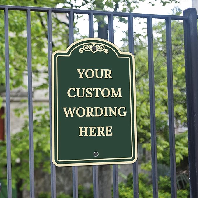 Custom Indoor/Outdoor Decorative Sign,Custom Personalized Green Sign, 12x18 Inches, ACM, Fade Resistant, Made in USA