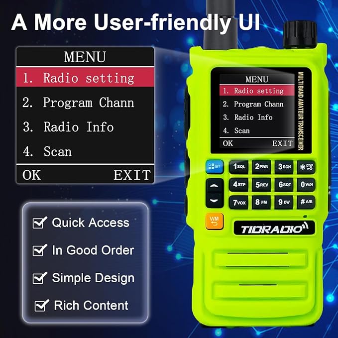 TIDRADIO TD-H3 Plus Ham Radio Handheld,Bluetooth-Headphone-connectable,Wireless Programming, Multi-Band Walkie Talkies Long Range NOAA Emergency Weather Radios for Survival Gear Hunting Green 2 Pack
