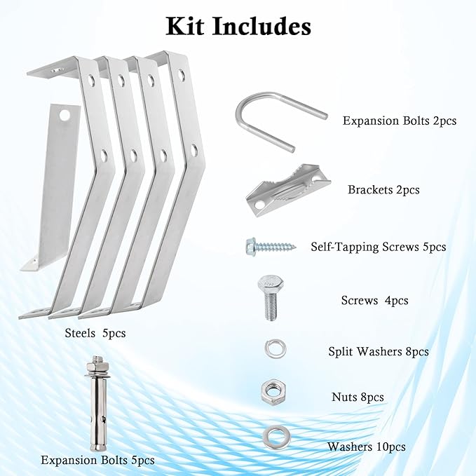 XRDS-RF Antenna Wall Mount 6 Inch Heavy-Duty Stand Off Wall Mast Mount Windproof Antenna Mounting Bracket (2-Leg + 3-Leg)
