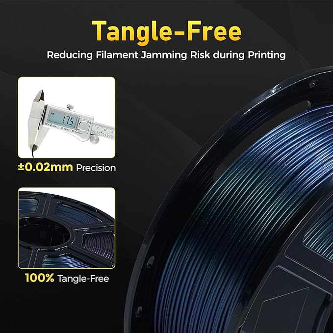 FLASHFORGE Rapid PETG Filament 1.75mm Burnt Titanium, 600mm/s Fast Printing, 3D Printer Filament 1kg Spool, Dimensional Accuracy +/- 0.02mm, Changing Colors with Light, Perfectly Hide The Layer Line