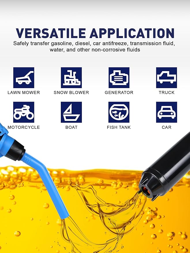 SMART JERRY - Battery Powered Fuel Transfer Pump | Portable Electric Siphon Pump for Gas, Fuel, Diesel, Water, Transmission | 2.8 GPM Battery Hand Pump with Flow Control Nozzle