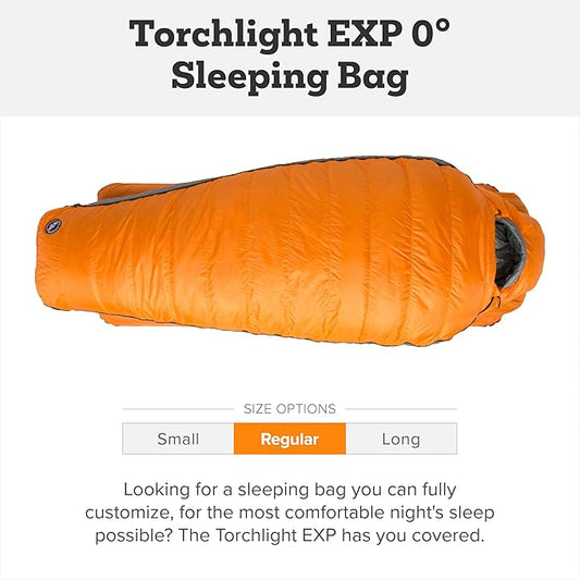 Big Agnes Torchlight EXP - 650 RDS DownTek Ultralight Sleeping Bag, Backpacking Gear, Compact Cold Weather Camping Mummy