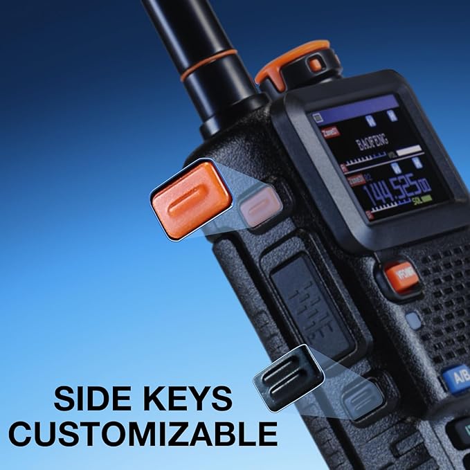 BAOFENG UV-5RM PLUS GPS Ham Radio Handheld, 10W Long Range Two Way Radio, Airband NOAA FM Multi-Band Receiver, 640CH 10 Zones, with 2500mAh Type-C Rechargeable Battery, Speaker Mic & Programming Cable
