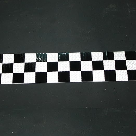 Black and White Reflective Tape 3 Inch x 168 Feet, Outdoor Waterproof Conspicuity Strong Adhesive Reflector for Vehicles