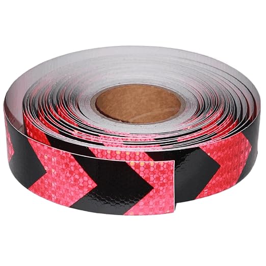 Red and Black Reflective Tape 2 inch X 166 feet, Outdoor Waterproof Hazard Conspicuity Warning Industrial Marking Tape