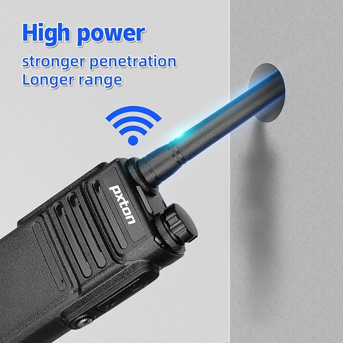 pxton Waterproof walkie talkies Long Range for Adults, Work,and Outdoor with earpieces and Fast Charger Dock，Handheld Two Way Radio Rechargeable NOAA walkie Talkie (6 Pack)