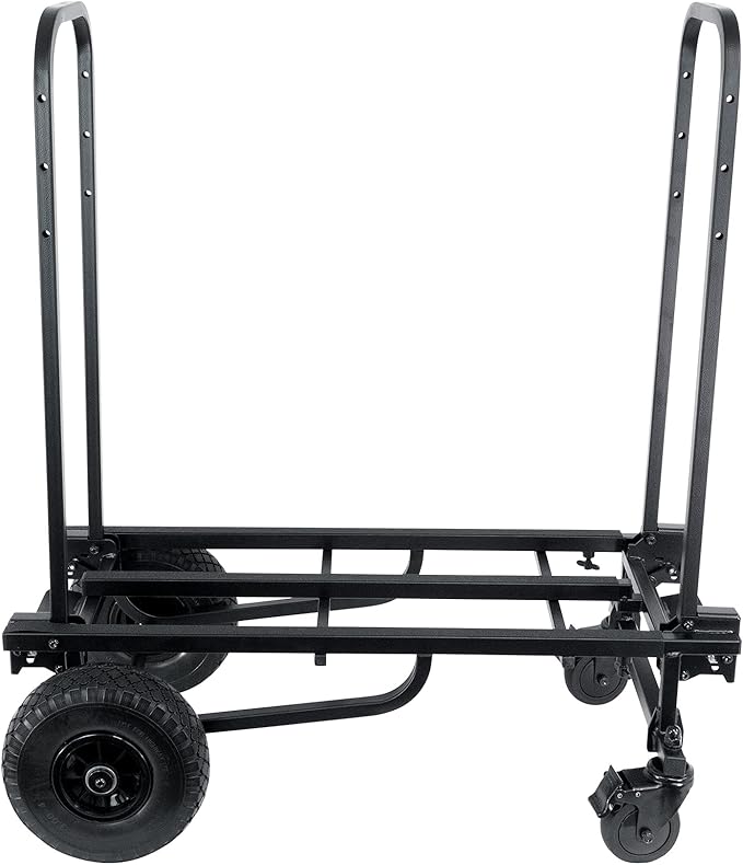 Rockville Rock Cart Pro 700 LB Capacity DJ Equipment Transport Roller Cart, Expandable Design, Smooth-Rolling Wheels, Folds Flat, for Mobile DJs and Event Professionals