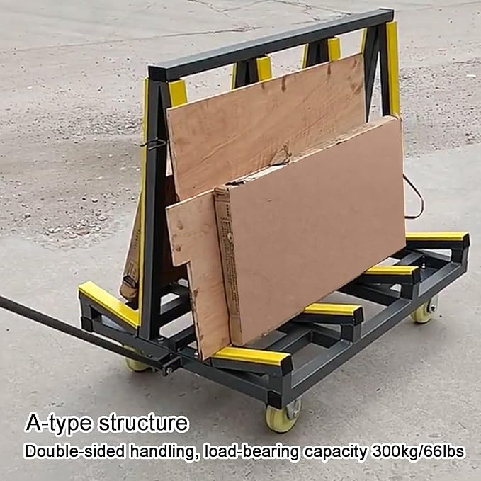 Heavy Duty Drywall Cart, Double Sided A-Frame Rack for Transporting Plywood, Sheetrock, and Glass Panels