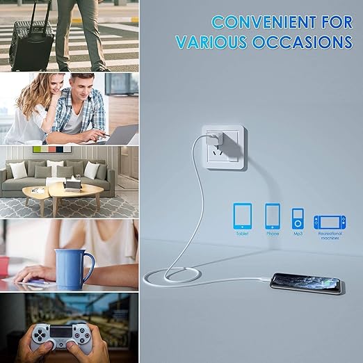 iPhone Charger, [Apple MFi Certified] 2 Pack 3FT Lightning Cable Cube Phone Charging Transfer Cord Cable with USB Plug Wall Charger Block Travel Adapter for iPhone 14/13/12/11/SE 2022/8/7/XS/XR/X/iPad
