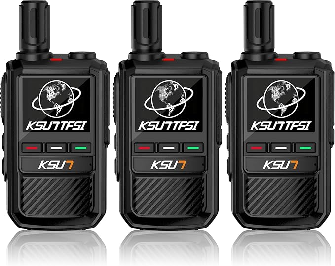 Lifetime Free Global Rapid Walkie Talkies Unlimited Range Nationwide PTT 4G LTE PoC Long Range Two Way Radio 5000 Miles Long Distance with Flashlight for Family,Outdoor,Logistics (3 Pack with SIM)
