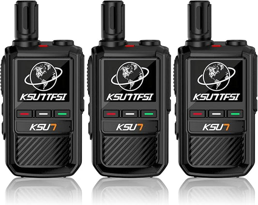 Lifetime Free Global Rapid Walkie Talkies Unlimited Range Nationwide PTT 4G LTE PoC Long Range Two Way Radio 5000 Miles Long Distance with Flashlight for Family,Outdoor,Logistics (3 Pack with SIM)