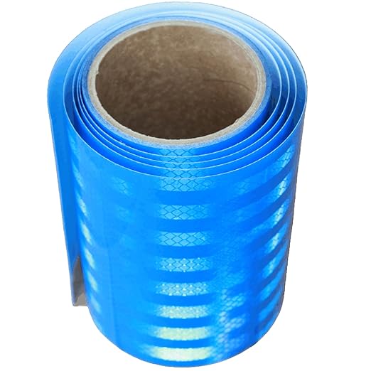 Industrial Non Fading Reflective Tape Blue 6 inch Wide, Outdoor Waterproof High Visibility Safety Adhesive Reflector Strips (10 feet)