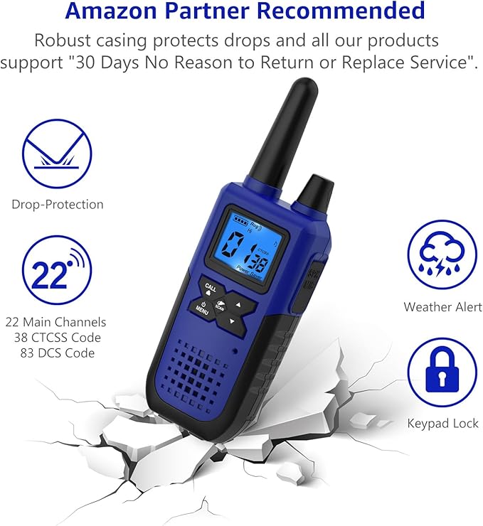 Walkie Talkies Rechargeable for Adults Long Range with Earpiece NOAA Weather Alert, Multi-purpose 2 Way Radio 6 Pack for Team Work Senior Care Kid Adventure Family Camping Hiking Skiing Cruise