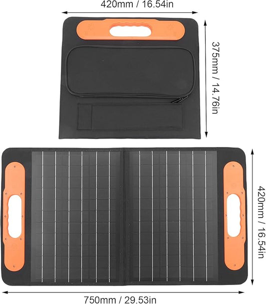 YWBL-WH 100W Portable Solar Panel, Foldable Monocrystalline Solar Charger with USB A Type C DC5521 Output, IP65 Water Proof for Camping RV Emergency Power Station