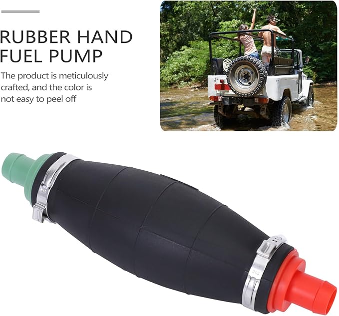 ABOOFAN Car Fuel Transfer Manual Pump Large Rubber Hand Siphon Pump for Emergency Fuel and Water Transfer Replacement for Boat and Vehicle Use