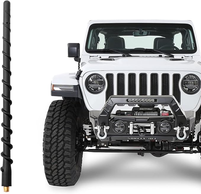 Antenna (9-Inch) for 2007-2025 Jeep Wrangler JK JL JKU JLU Gladiator JT Jeep Wrangler Gladiator Accessories, Jeep Sahara Rubicon Willys 4XE Sport Car Radio Short Antenna Replacement