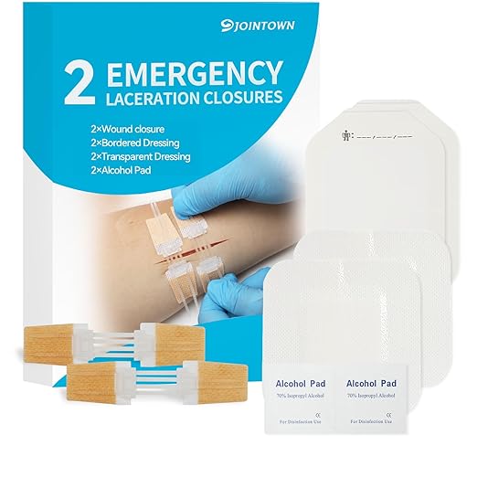 Emergency Laceration Closures, Zipstitch Wound Closure Device (2 Set) - Laceration Repair Without Stitches, Easy to Use Wound Closure Kit for Home, Outdoors